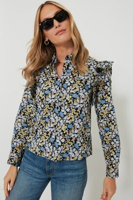 Hyacinth House Blue & Yellow Floral Primrose Blouse