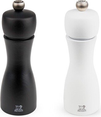 Tahiti Duo 6 Inch Salt & Pepper Mill Set, Black and White