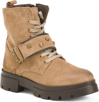 Suede Laced Up Booties for Women