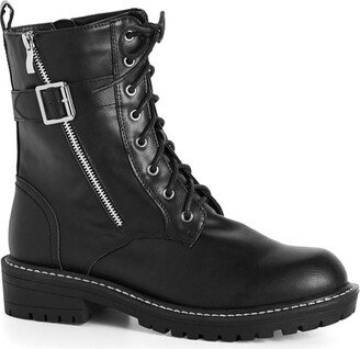 Women's Wide Fit Ocean Lace Up Boot - black - 7W