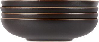 Lineage Ceramics Black Shallow Serving Bowl, 4 pcs