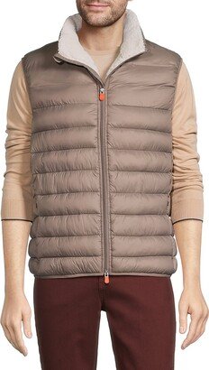 Nolan Faux Fur Trim Puffer Vest-AA