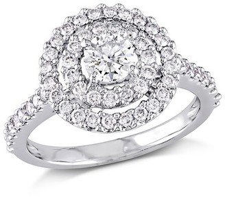 14K 0.99 Ct. Tw. Diamond Double Halo Ring