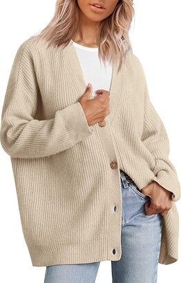 OSFVNOXV Coupons and Deals Womens Fall Sweaters Cardigan V Neck Lightweight Cardigan Open Front Plus Size Knit Loose Sweater Casual Outerwear