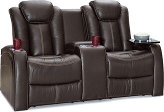 Seatcraft Republic Leather Home Theater Seating Power Recline Loveseat