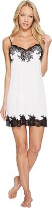 Enchant Lace Trim Chemise (Pink/Black) Women's Pajama