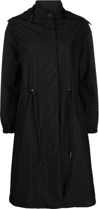 Drawstring Hooded Parka Coat-AA