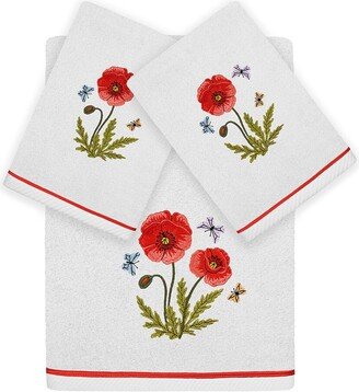 Polly 3Pc Embellished Turkish Cotton Towel Set-AB