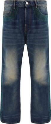 Bluemarble Logo Patch Wide-Leg Jeans