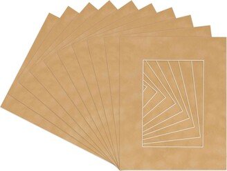 PosterPalooza Pack of TEN 8x10 Mats Bevel Cut for 5x8 Photos - Acid Free Beige Suede Precut Matboards For Pictures, Photos, Framing