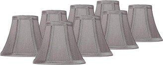 Springcrest Set of 8 Bell Chip Chandelier Lamp Shades Pewter Gray Small 3 Top x 6 Bottom x 5 High Candelabra Clip-On Fitting