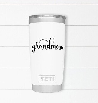 Grandma Sticker, Heart Car Laptop Vinyl Decal Floral With Sticker