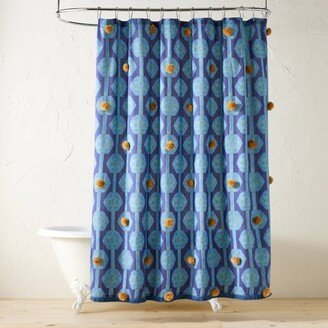 Opalhouse designed with Jungalow In The Name of Love Shower Curtain with Poms Blue - Opalhouse™ designed by Jungalow™