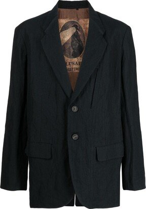 Side-Stripe Single-Breasted Blazer