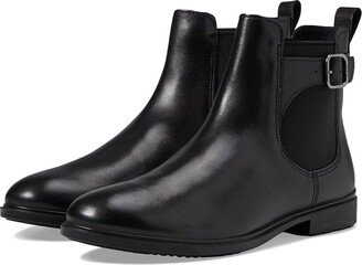 Dress Classic Chelsea Buckle Ankle Boot (Black) Women's Boots