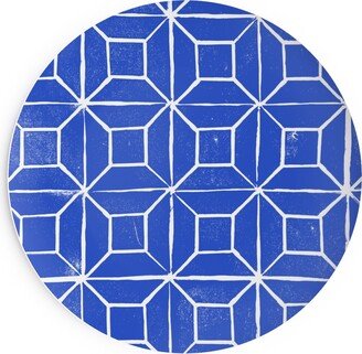 Salad Plates: Geometric Lino - Cobalt Salad Plate, Blue