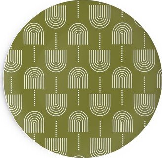 Salad Plates: Fans - Olive Salad Plate, Green