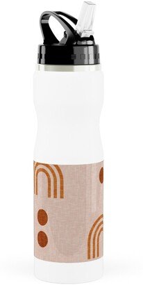 Photo Water Bottles: Aria Geometric Rainbow Stainless Steel Water Bottle With Straw, 25Oz, With Straw, Pink