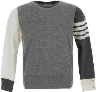 Contrast-Panelled Crewneck Jumper