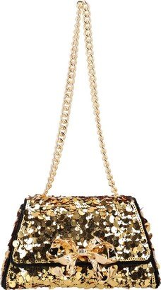 Bow Sequin-Embellished Shoulder Bag