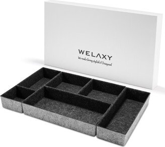 Welaxy Deluxe 6 Piece Rectangular Organizer Bin Gift Boxed Set