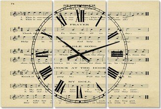 Designart Prayer Song Oversized Cottage 3 Panels Wall Clock - 38 x 38 x 1