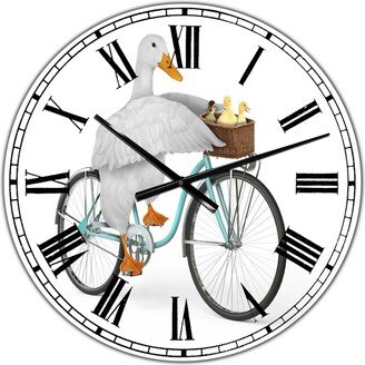 Designart Riding Bikes Large Modern Wall Clock - 36