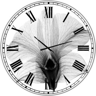 Designart Dendrobium On Back X-Ray Orchid Large Cottage Wall Clock - 36 x 36