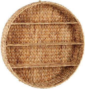 Peyton Lane Round Water Hyacinth Wicker Hanging Shelf