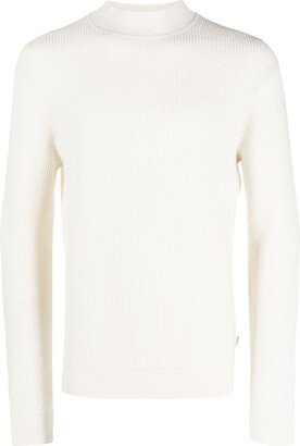 Mock-Neck Waffle-Knit Jumper