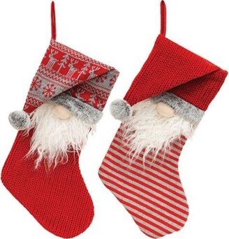 Red Gnome Knit Stocking 2 Asstd. - H - 1.50 in. W - 11.00 in. L - 19.00 in.