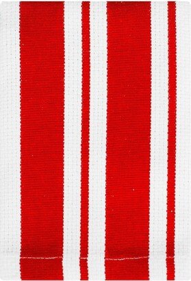 MU Kitchen Cotton Stripe Dishcloth, 13 by 13-Inches, Set of 2, Punch