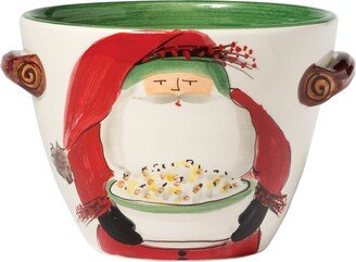 Old St. Nick Handled Deep Serving Bowl with Popcorn-AA