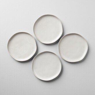 8 4pk Matte Stoneware Salad Plate Set Cream