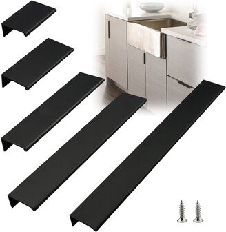 Modket Matte Black Finger Edge Pull Cabinet Door Handle Bar Back Mount Drawer