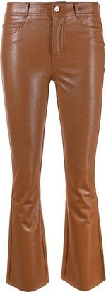 Flared Faux-Leather Trousers