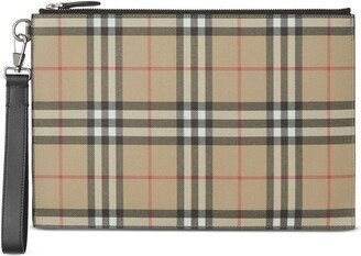 E-Canvas Vintage Check pouch