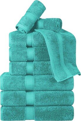 Egyptian Cotton 9Pc Plush Heavyweight Absorbent Luxury Soft Towel Set-AE