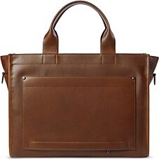 Bert Navigator Leather Zip Brief Tote