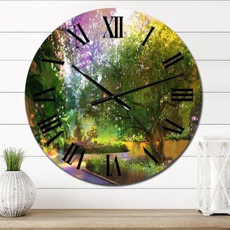 Designart 'Vibrant Pathway In A Peaceful Green Park' Country wall clock