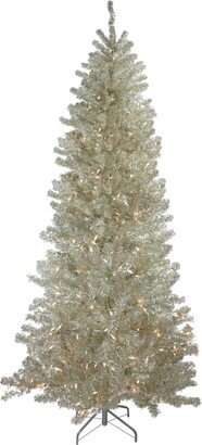 Northlight 9' Pre-Lit Metallic Sheer Champagne Artificial Tinsel Christmas Tree - Clear Lights