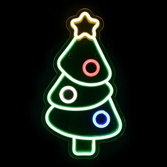 Northlight LED Lighted Neon Style Christmas Tree Window Silhouette