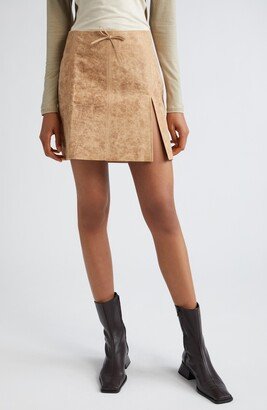 Vittoria Lambskin Leather Miniskirt