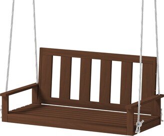 Mixoy Outdoor Wood Garden Swing,Hanging Bench Chair Furniture