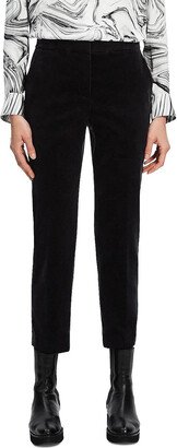 Treeca Womens Velveteen Slim Straight Cropped Pants