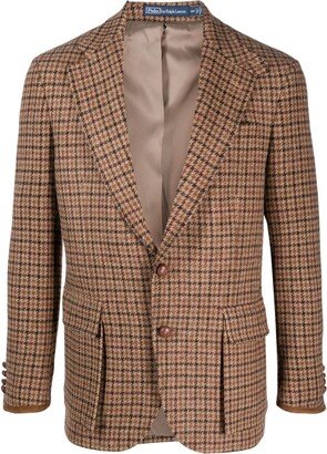 Houndstooth-Pattern Wool Blazer-AA