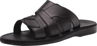 Mateo - Leather Open Toe Slide Sandal - Black