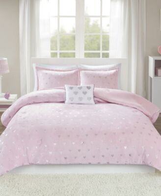 Mi Zone Rosalie Metallic Heart Comforter Sets