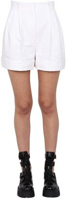 High Waisted Turn-Up Hem Shorts