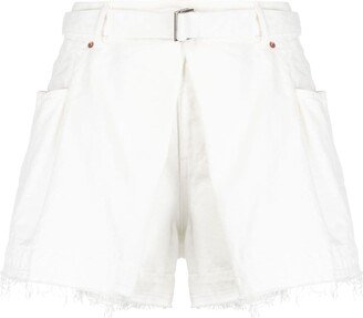 Frayed-Edge Cotton Shorts